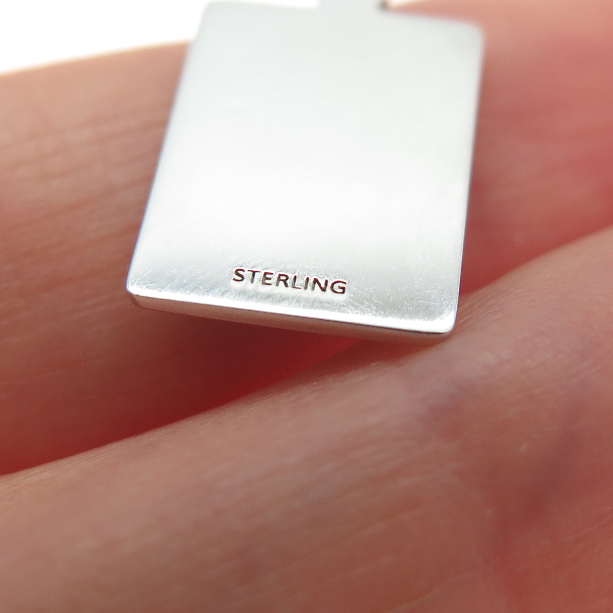 925 Sterling Silver Red Enamel Single V-Day Minimalist Charm Pendant