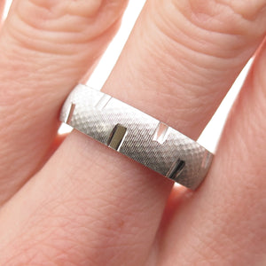 925 Sterling Silver Textured Band Ring Size 10.25