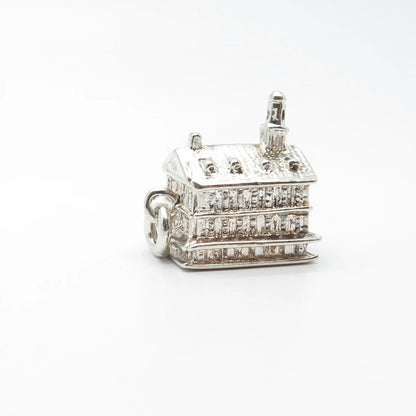 925 Sterling Silver Vintage US Federal Building Charm Pendant