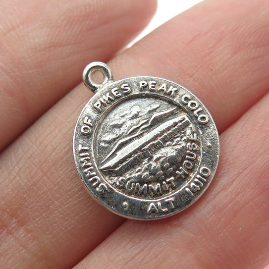 925 Sterling Silver Vintage "Summit of Pikes Peak Colorado" Pendant