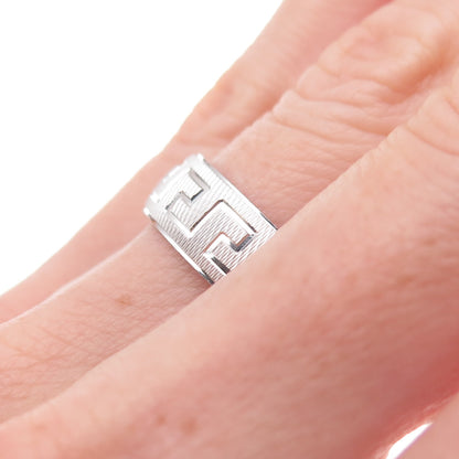 925 Sterling Silver Greek Key Band Ring Size 6.25