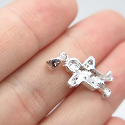 925 Sterling Silver C Z Boy Charm Pendant