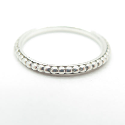 925 Sterling Silver Vintage Beaded Band Ring Size 5.25