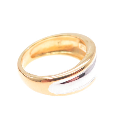 MILOR 925 Sterling Silver 2-Tone Italy Modernist Ring Size 7