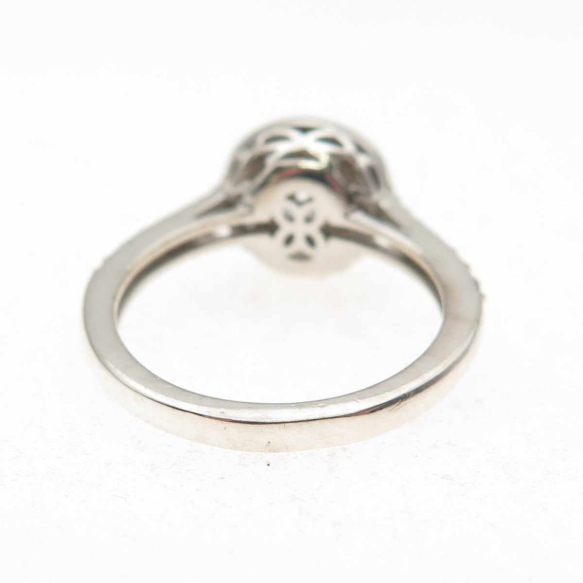 925 Sterling Silver Round-Cut C Z Engagement Ring Size 7