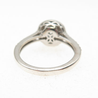 925 Sterling Silver Round-Cut C Z Engagement Ring Size 7