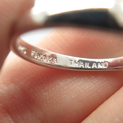 925 Sterling Silver Vintage Finola Modernist Oval Disc Cocktail Ring Size 8