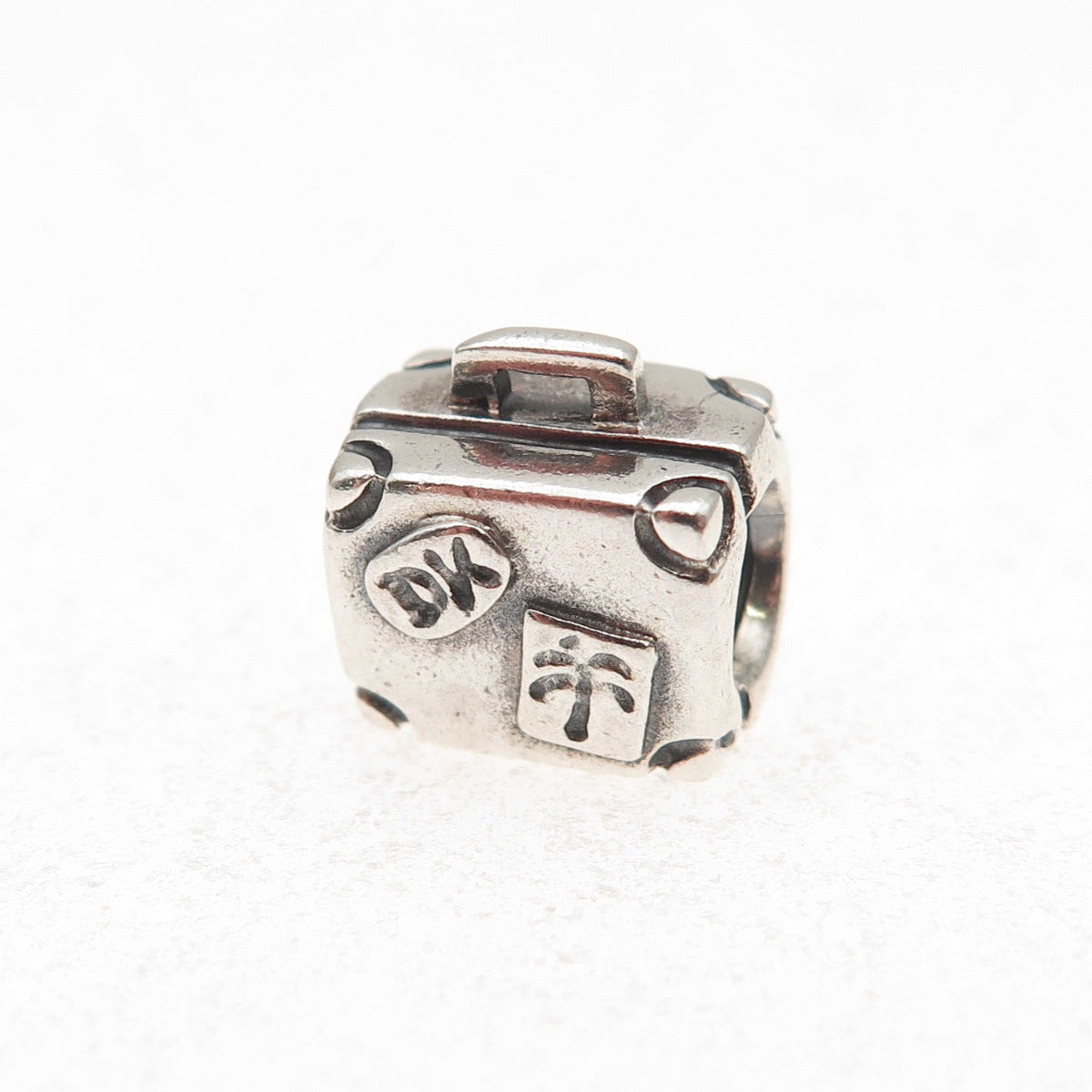 Pandora 925 Sterling Silver Paris Suitcase Slide Bead Charm