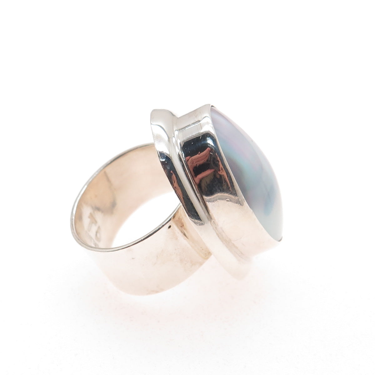 JAY KING DESERT ROSE & TOM DAVID NAVAJO Old Pawn Sterling Silver MOP Ring Size 6