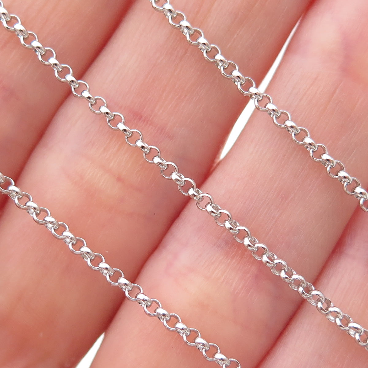 925 Sterling Silver Italy Rolo Chain Necklace 18"