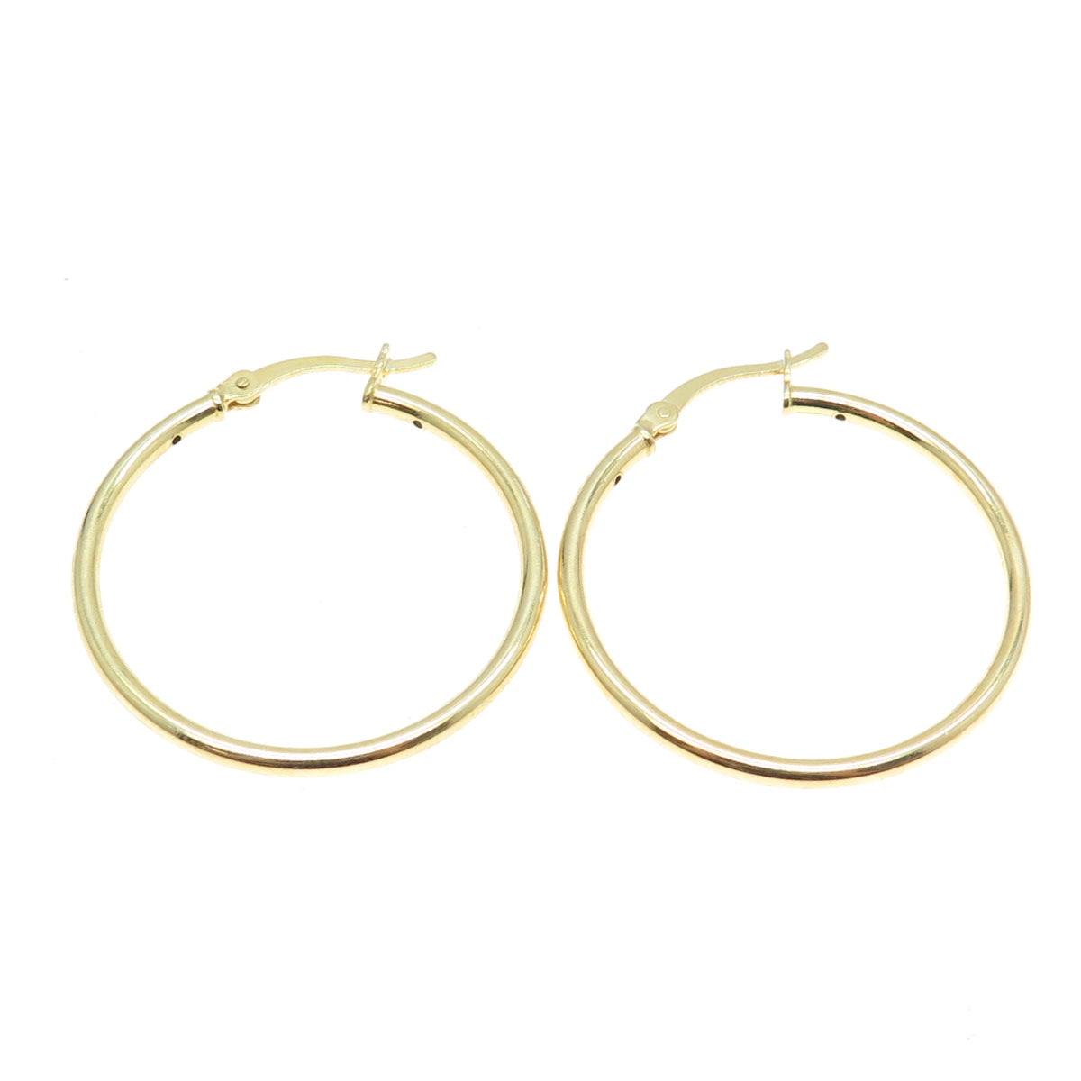 925 Sterling Silver Gold Plated Tube Hoop Earrings