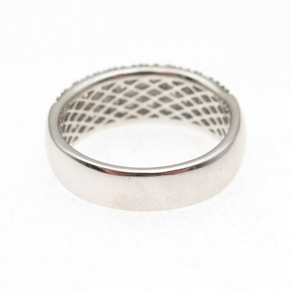 925 Sterling Silver Round-Cut C Z Sparkle Ring Size 10.5