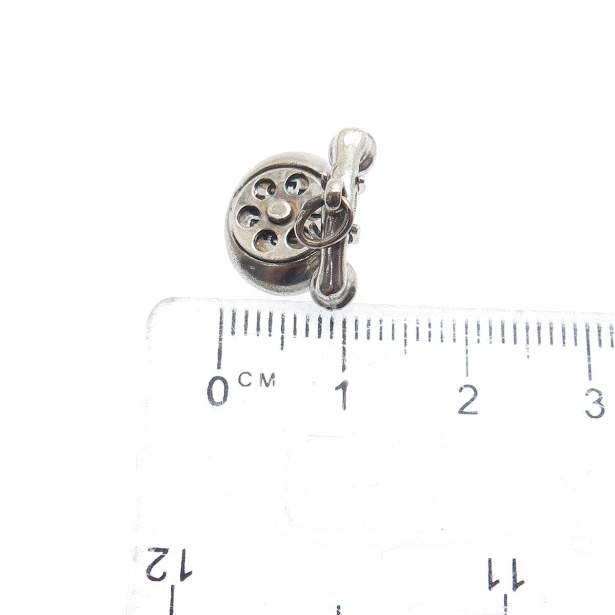 925 Sterling Silver Antique "I Love You" Rotary Telephone Minimalist Pendant