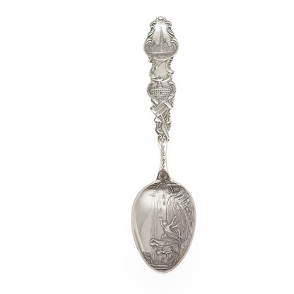 Simons 925 Sterling Silver Antique Art Deco Penn Treaty Lenape Coffee Spoon #389