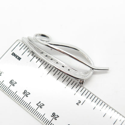 925 Sterling Silver Vintage Vargas Leaf Pin Brooch