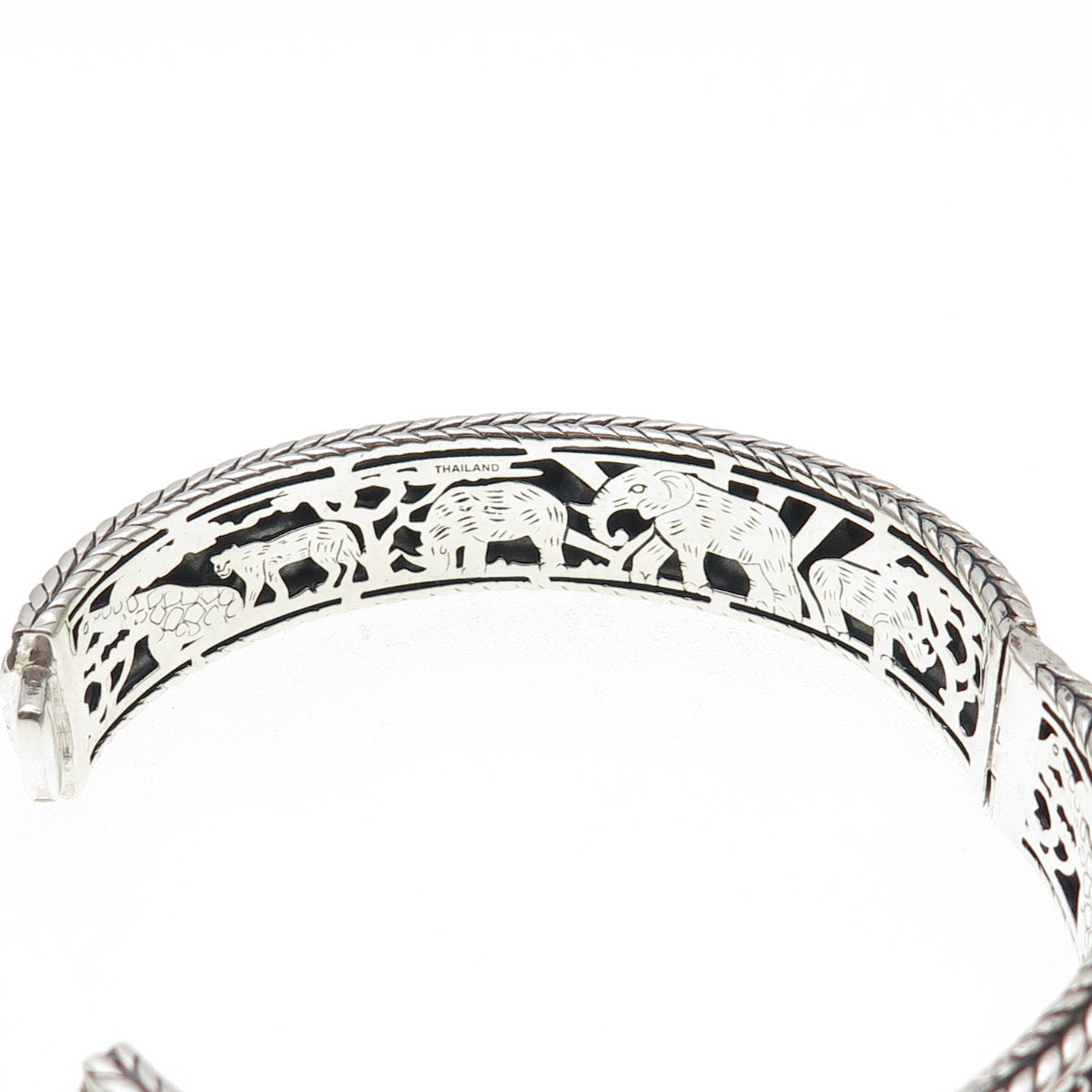 JAI by John Hardy 925 Sterling Heavy 65.7g Safari Beaded Bangle Bracelet 7.25"