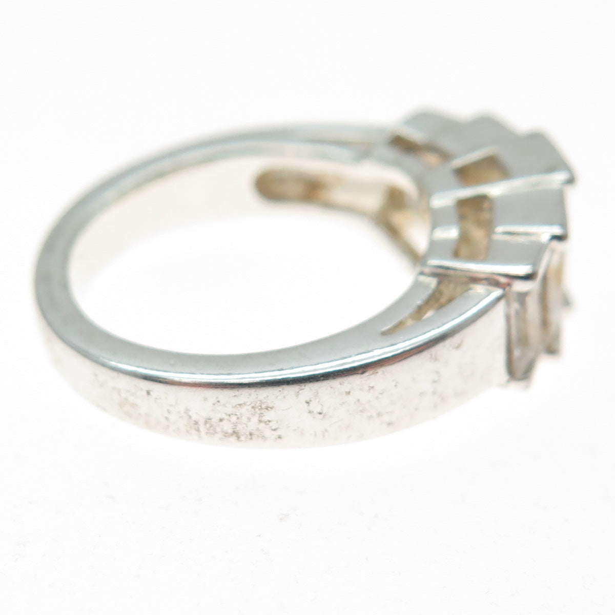 925 Sterling Silver Vintage Radiant-Cut C Z Promise Ring Size 6.25