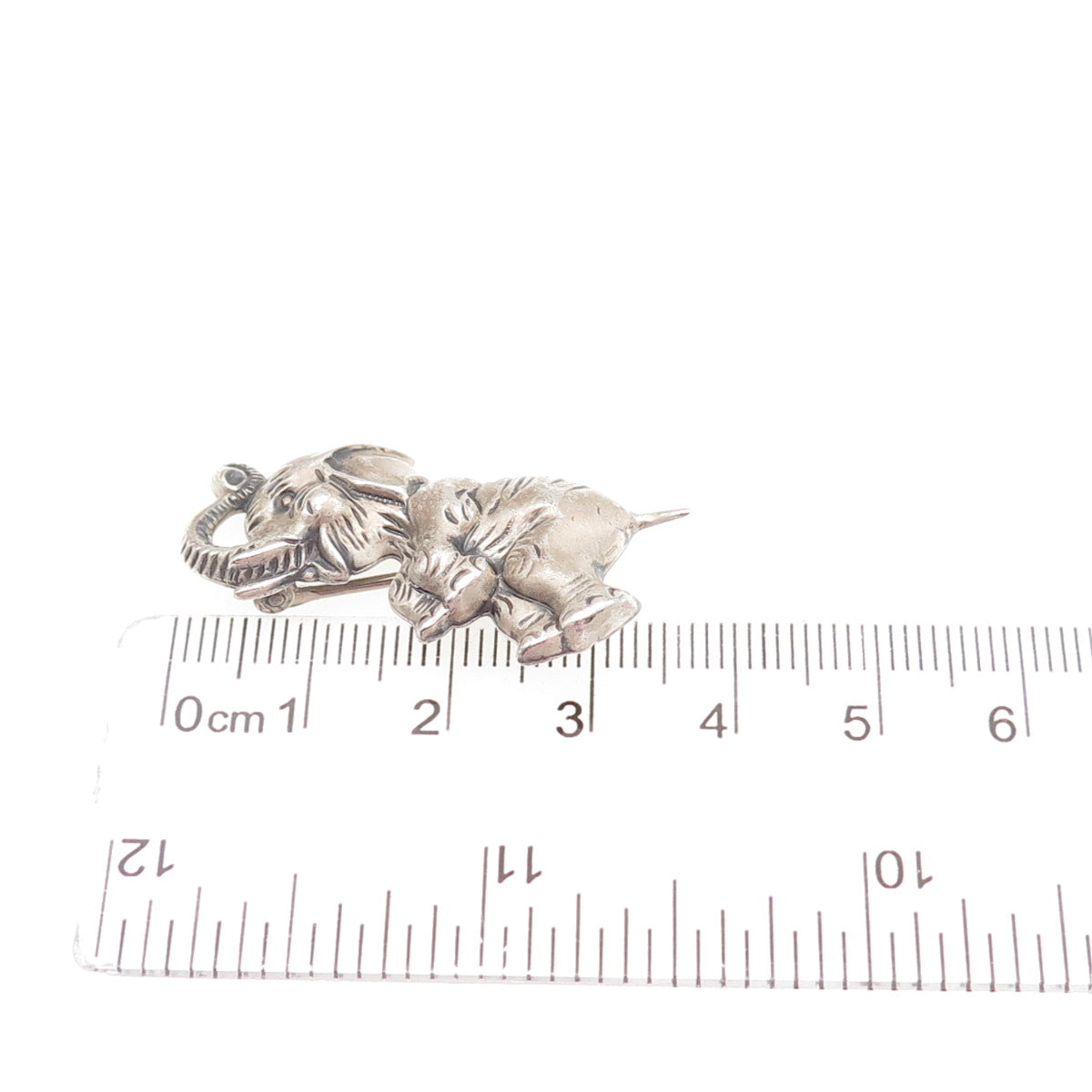 BEAU 925 Sterling Silver Vintage Elephant Oxidized Pin Brooch