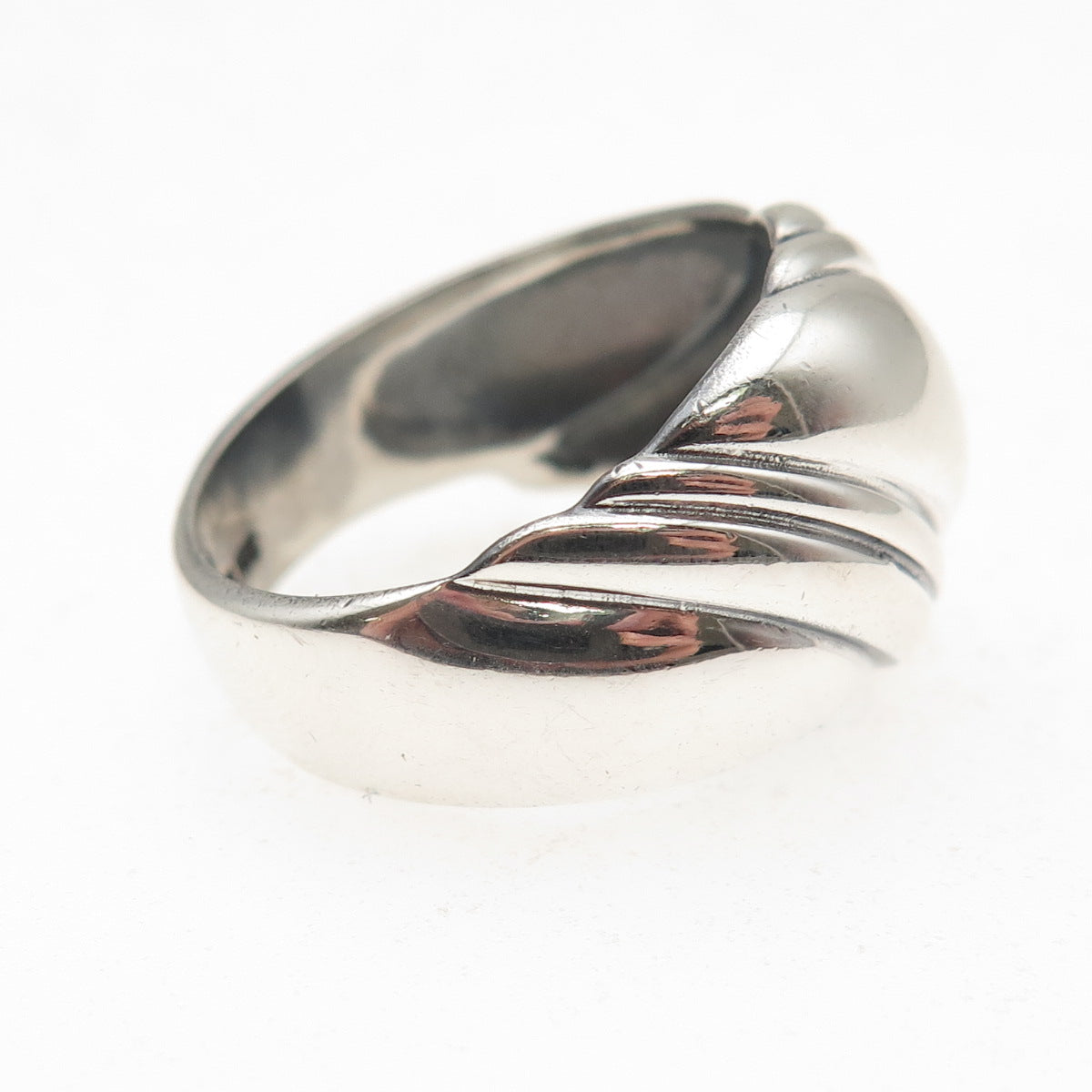 Kabana 925 Sterling Silver Vintage Modernist Oxidized Ring Size 8.25