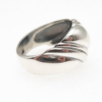 Kabana 925 Sterling Silver Vintage Modernist Oxidized Ring Size 8.25