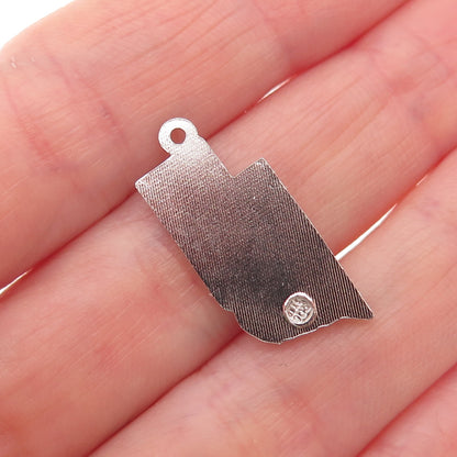 Rembrandt RQC 925 Sterling Silver Vintage Nebraska State Map Charm Pendant