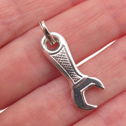 925 Sterling Silver Vintage Wrench Charm Pendant