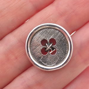 Otto Robert Bade 925 Sterling Silver Vintage Oxidized Button