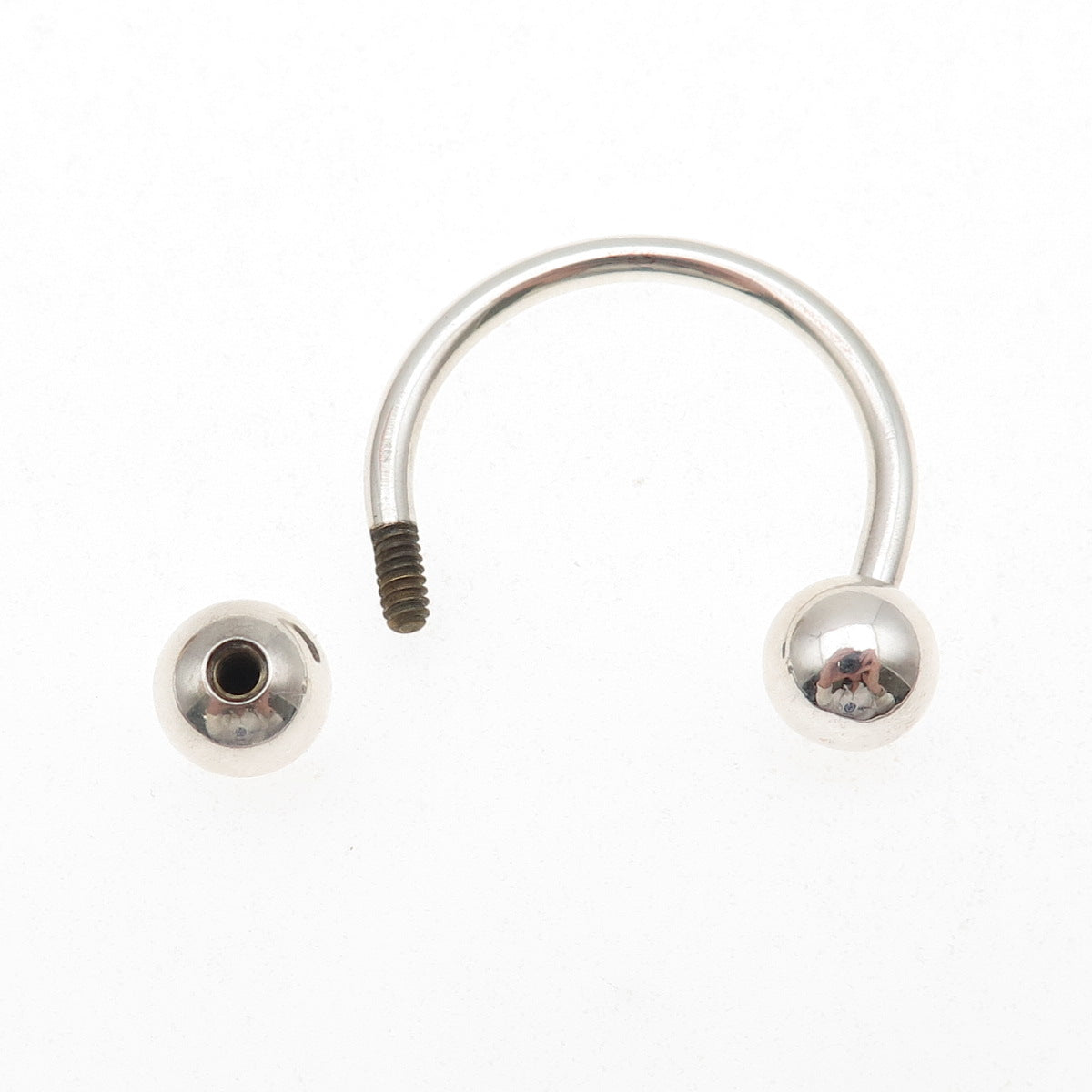 925 Sterling Silver Vintage Screw Ball Key Ring