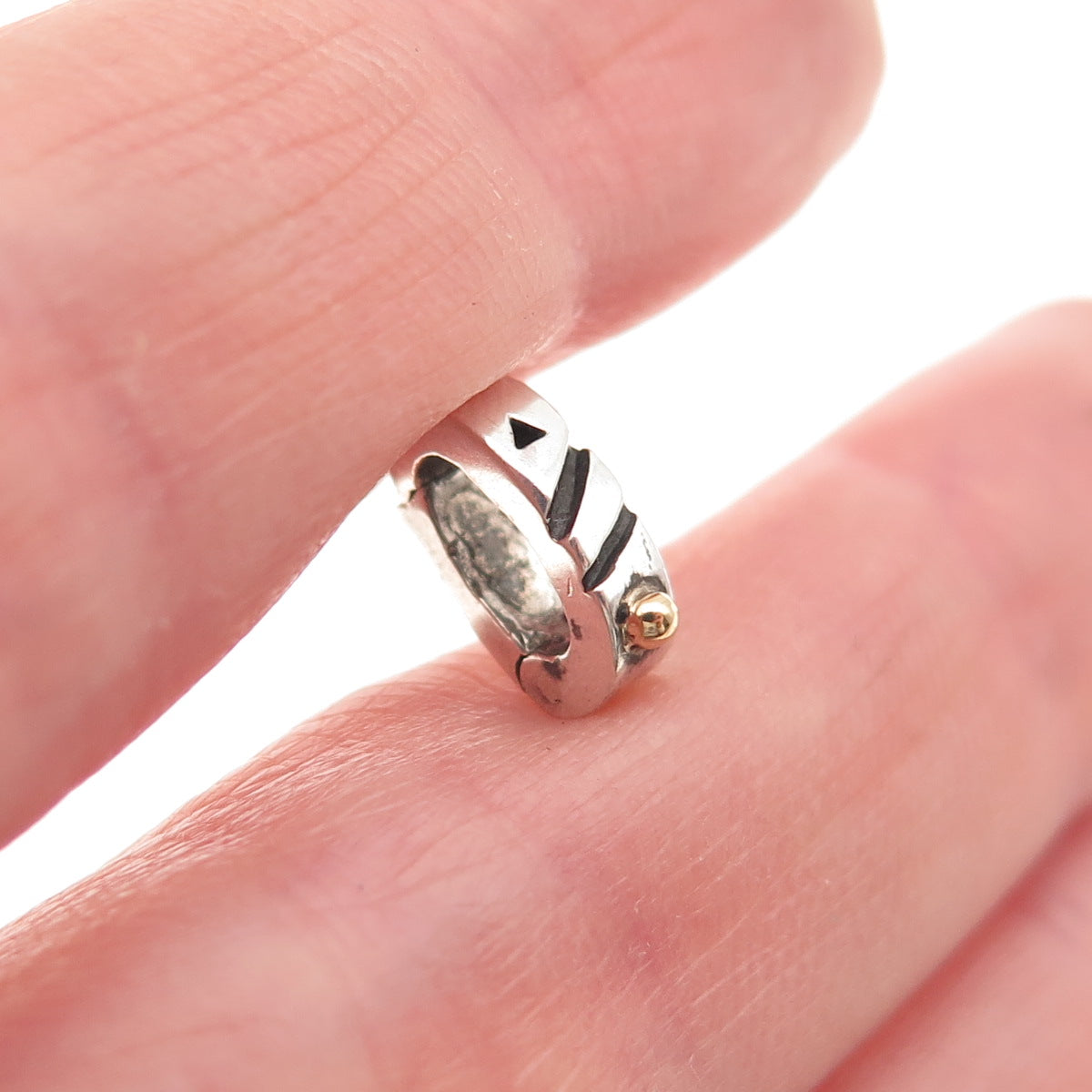 925 Sterling Silver 18K Gold Vintage Lock Clasp Bail for Charm Pendant