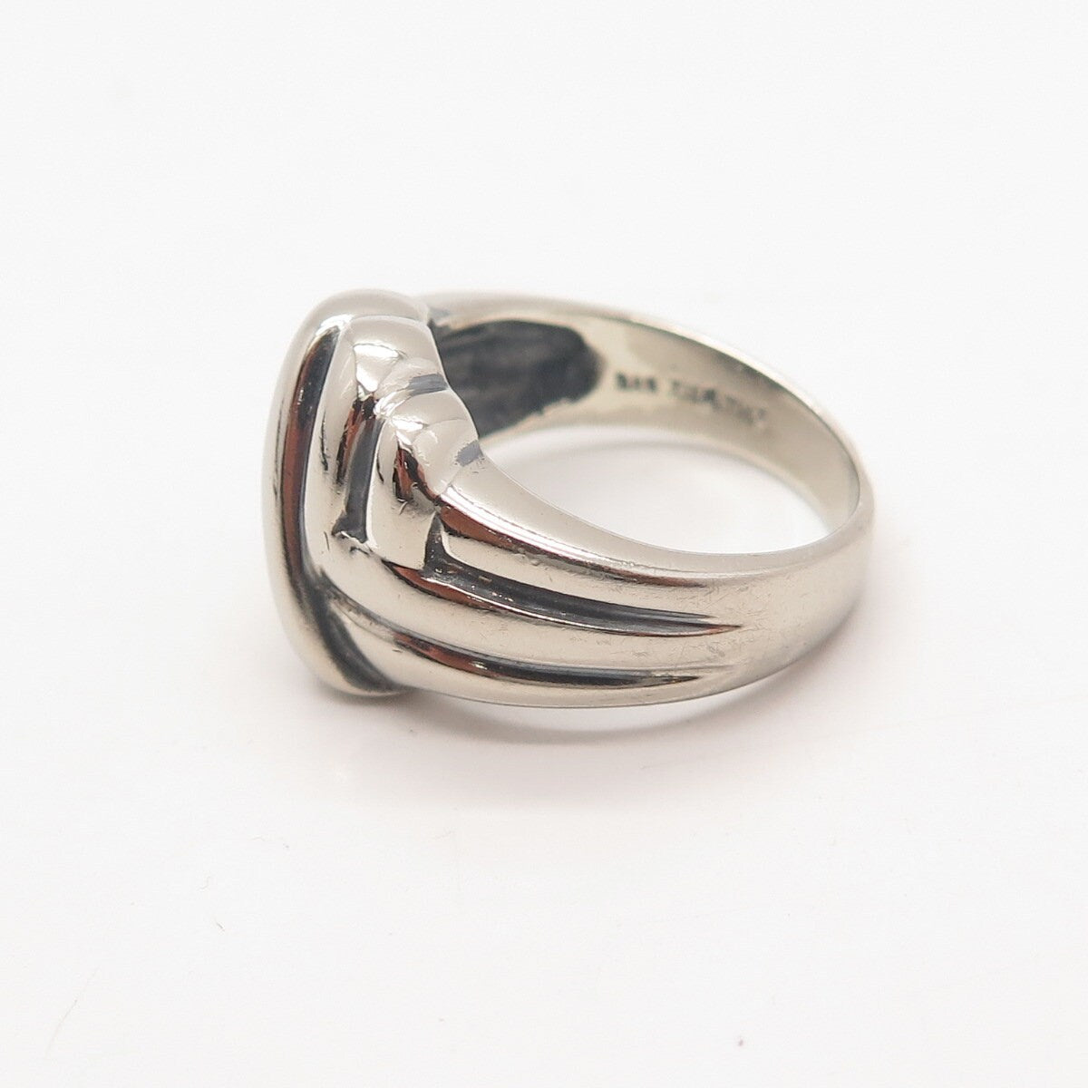925 Sterling Silver Vintage Ribbed Knot Ring Size 6.25