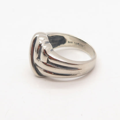 925 Sterling Silver Vintage Ribbed Knot Ring Size 6.25