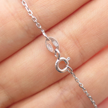 925 Sterling Silver Air Force Wife Pendant Cable Chain Necklace 18"