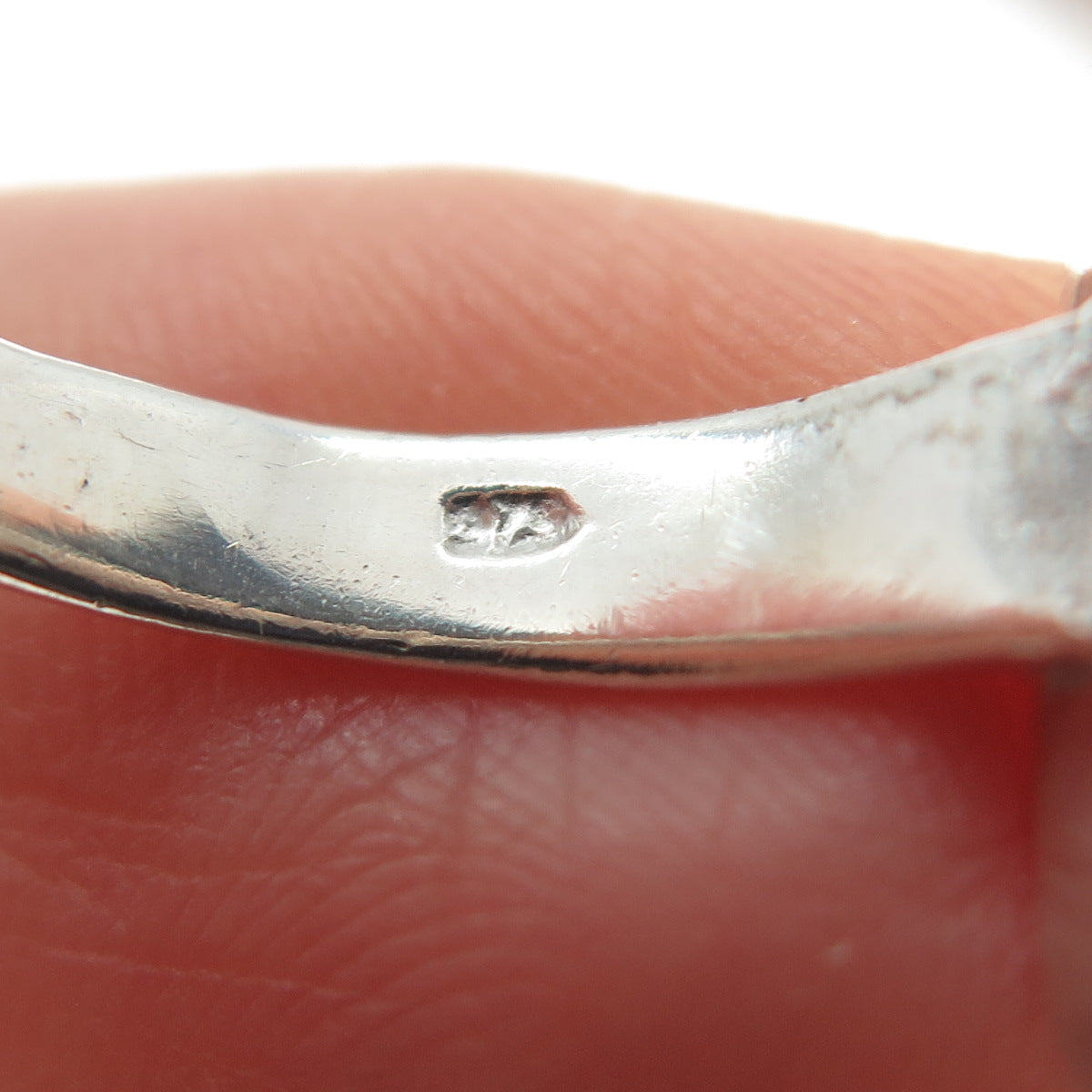 925 Sterling Silver Vintage Runic Symbol Oxidized Ring Size 7.5