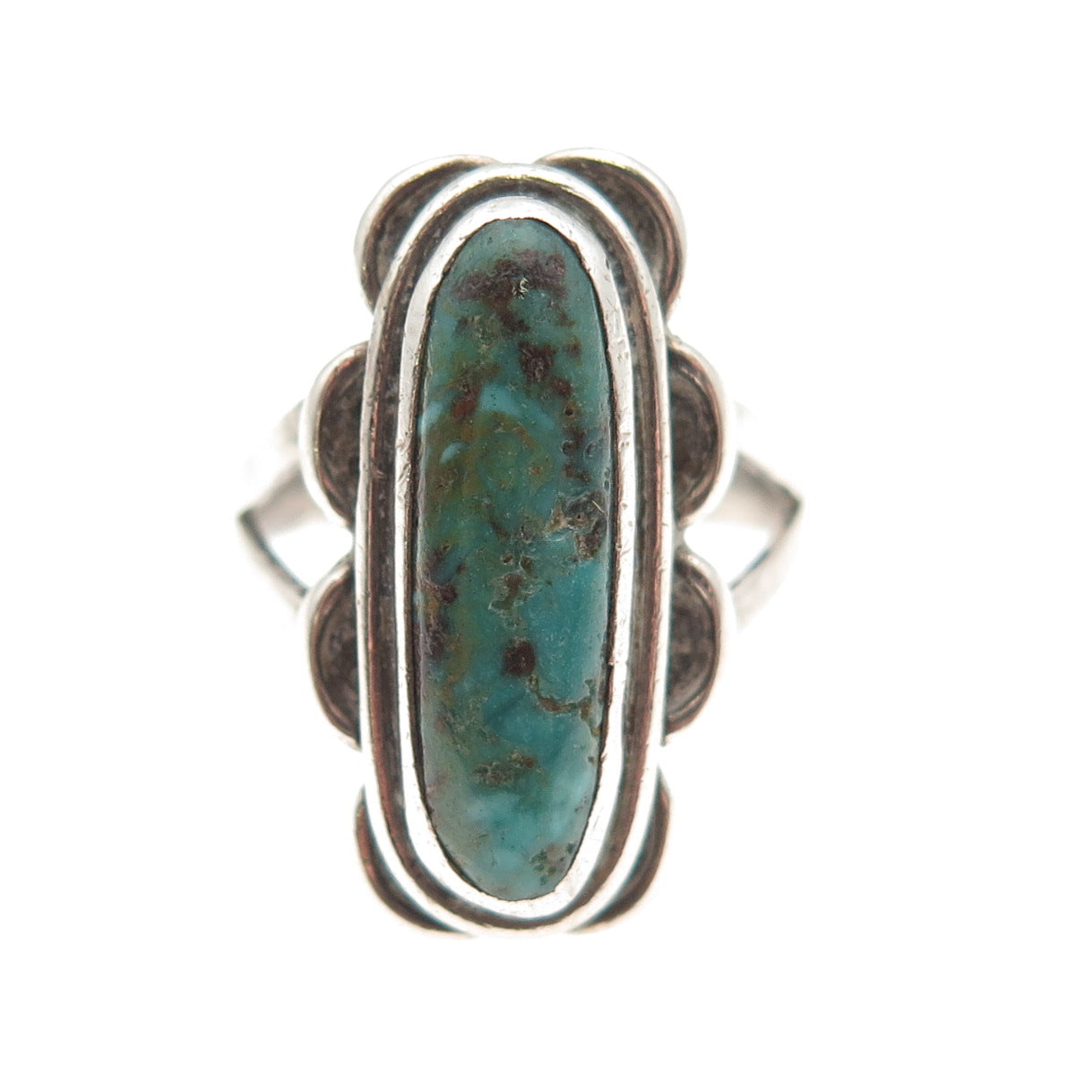 Old Pawn Sterling Silver Vintage Southwestern Royston Turquoise Ring Size 6.5