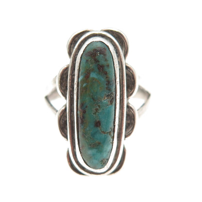 Old Pawn Sterling Silver Vintage Southwestern Royston Turquoise Ring Size 6.5