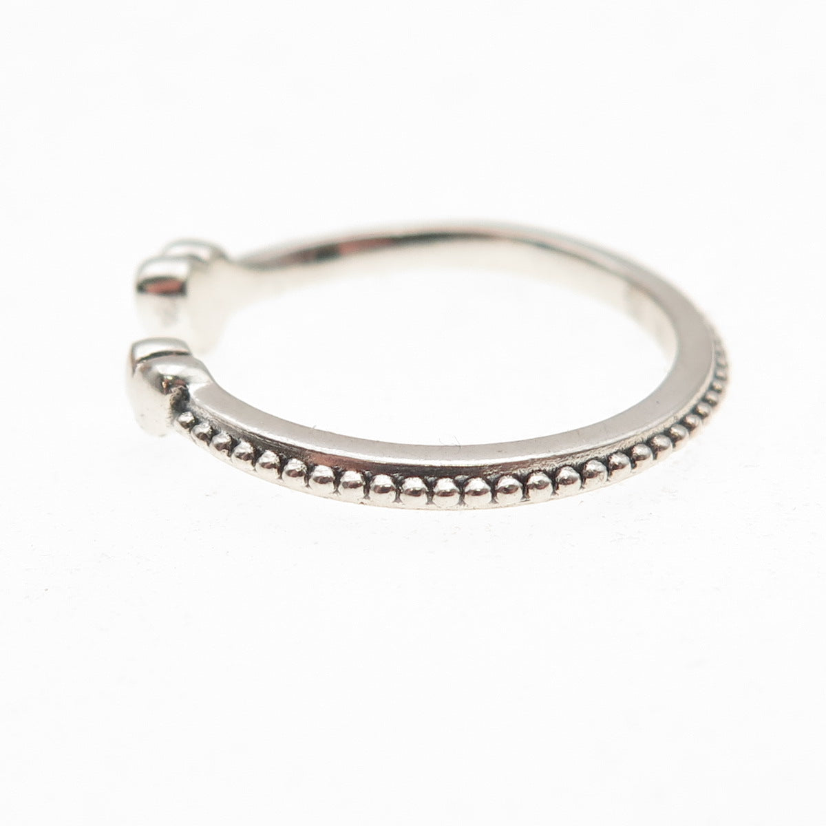 Pandora 925 Sterling Silver Real MOP Heart of Love Adjustable Ring Size 8.75