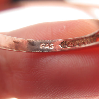 925 Sterling Silver Rose Gold Plated Real Smoky Quartz & C Z Ring Size 8.25