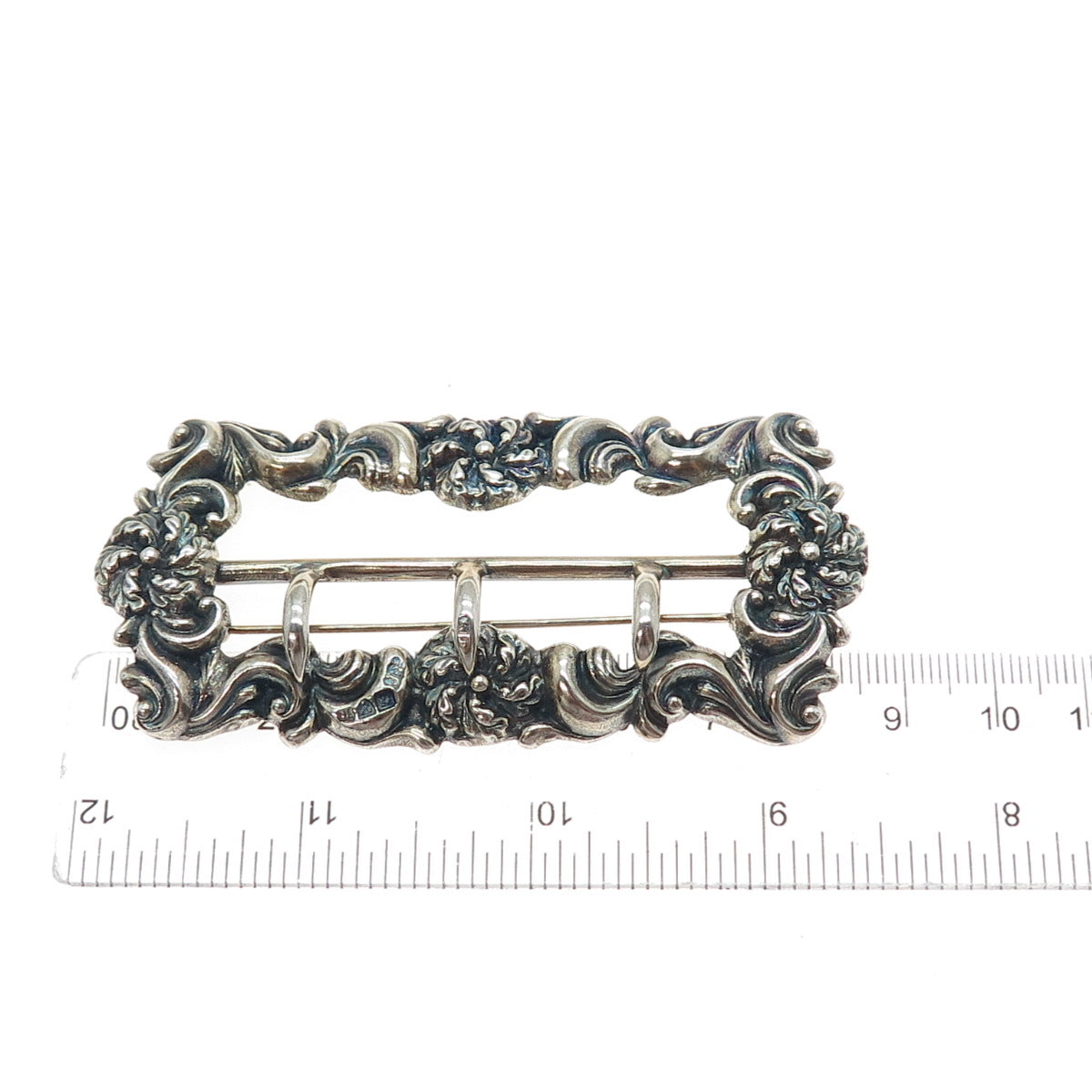 ROBERT PRINGLE & SONS Sterling Antique 1900 Birmingham Belt Buckle Pin Brooch