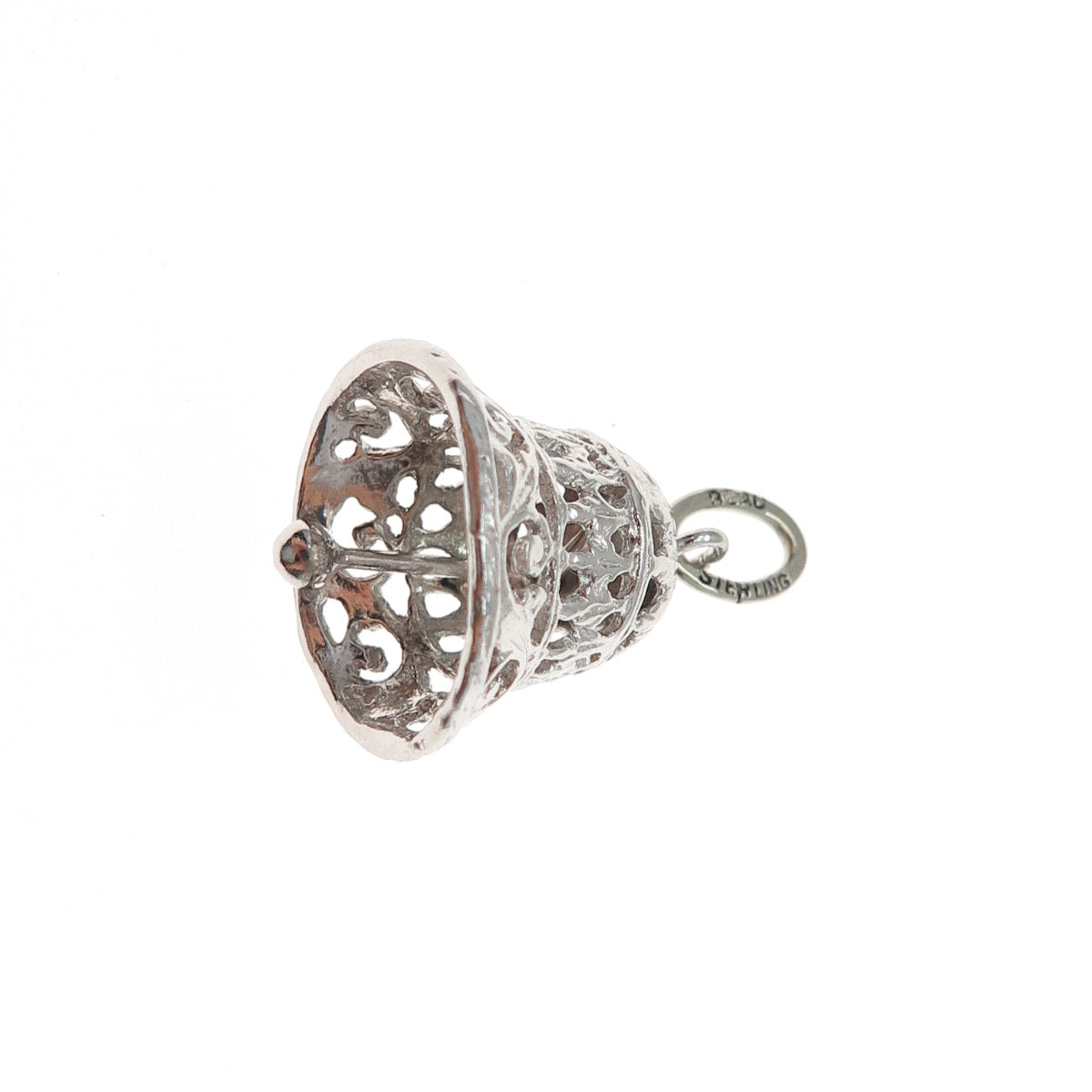BEAU 925 Sterling Silver Vintage Bell Minimalist 3D Charm Pendant