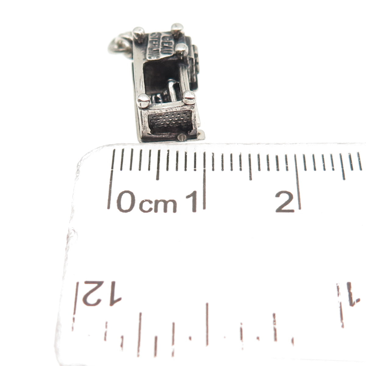 BEAU 925 Sterling Silver Vintage Work Desk Oxidized 3D Mini Charm Pendant
