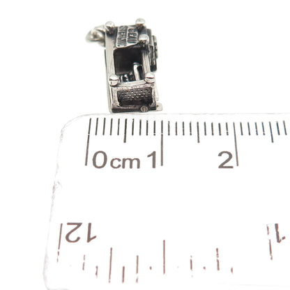 BEAU 925 Sterling Silver Vintage Work Desk Oxidized 3D Mini Charm Pendant
