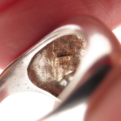 M.R.F. Resources 925 Sterling Silver Vintage Real MOP Modernist Ring Size 7