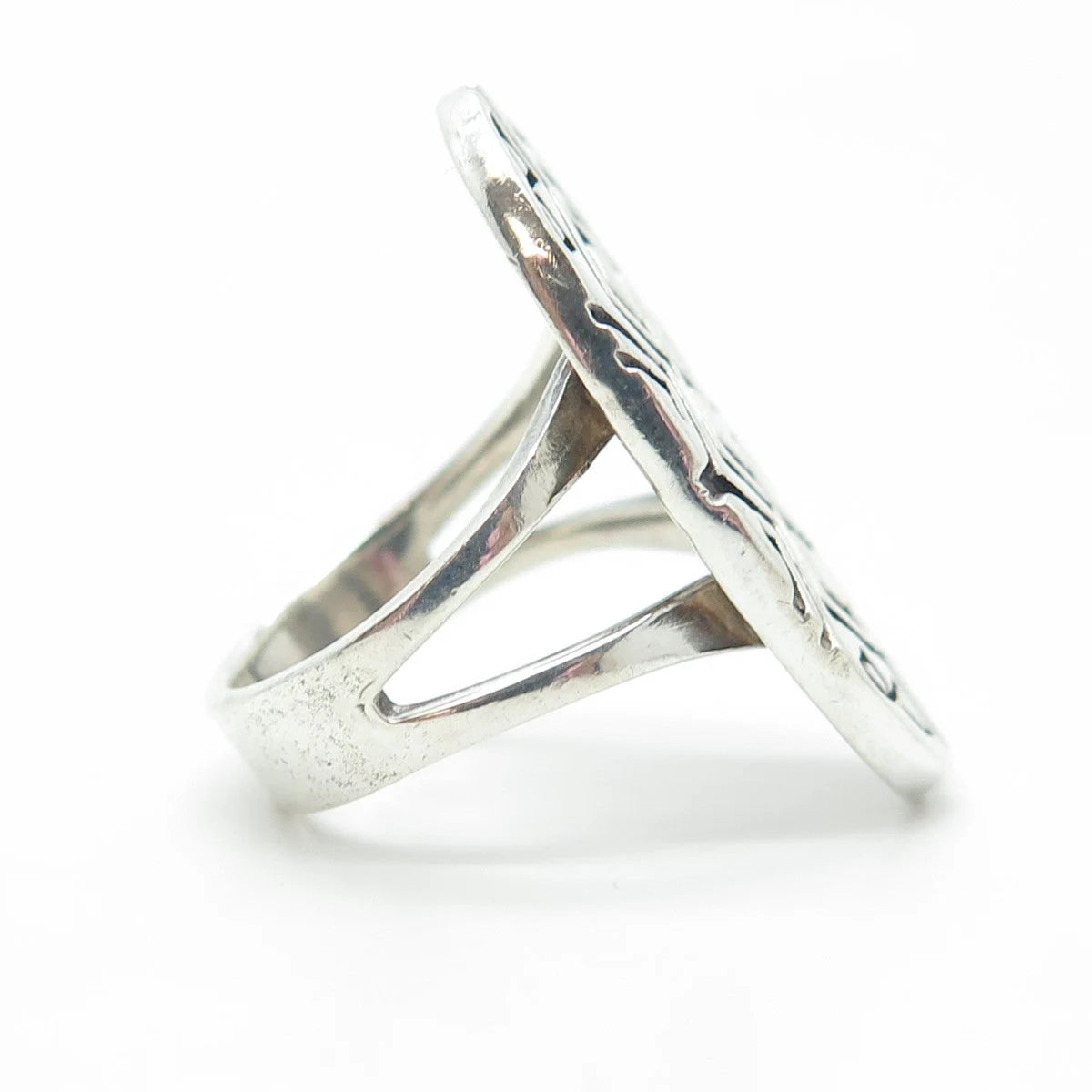 925 Sterling Silver Vintage Southwestern Native Symbols Tribal Ring Size 5.75