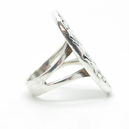 925 Sterling Silver Vintage Southwestern Native Symbols Tribal Ring Size 5.75