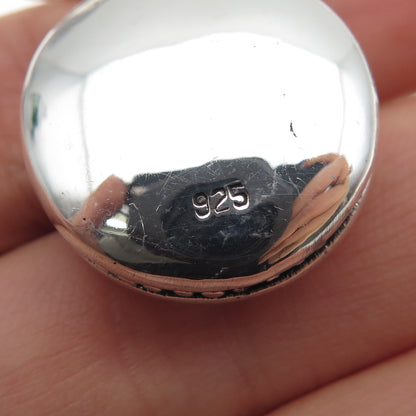 925 Sterling Silver Vintage Love Mom Round Charm Pendant