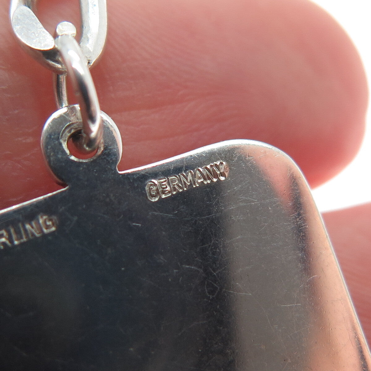 925 Sterling Silver 2-Tone Vintage Germany Tennis Racket Tag Key Fob Chain