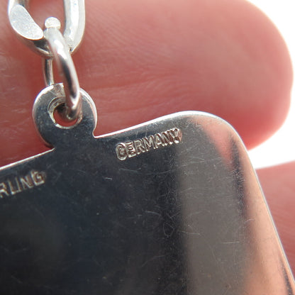 925 Sterling Silver 2-Tone Vintage Germany Tennis Racket Tag Key Fob Chain