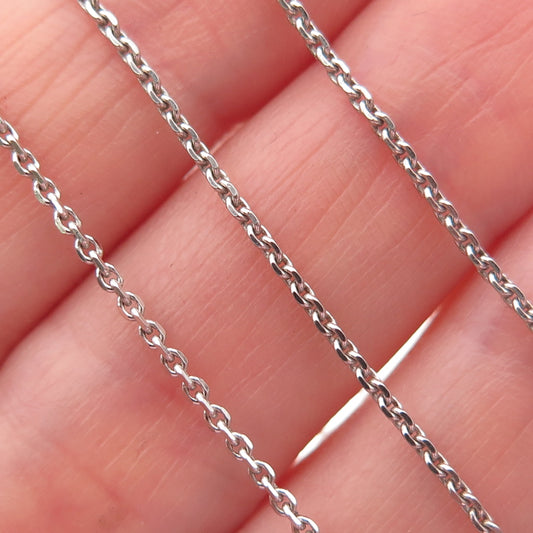 Hallmark 925 Sterling Silver Heart Tag Cable Chain Necklace 16-18"