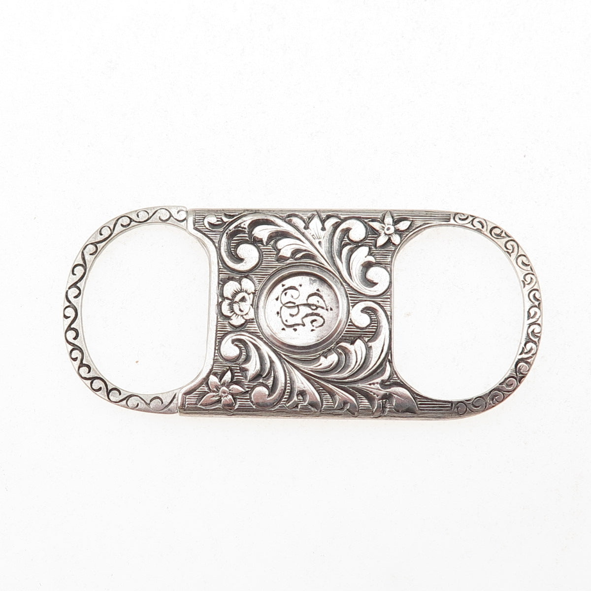 Reinhold Steinecke 925 Sterling Silver Antique 1902 JG Mono Pocket Cigar Cutter