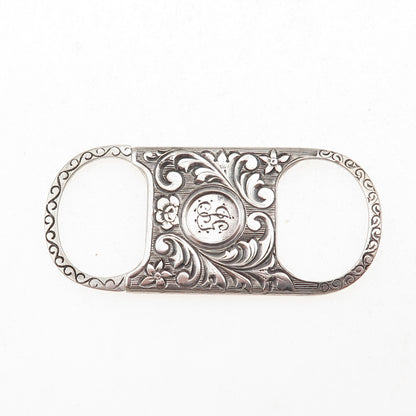 Reinhold Steinecke 925 Sterling Silver Antique 1902 JG Mono Pocket Cigar Cutter